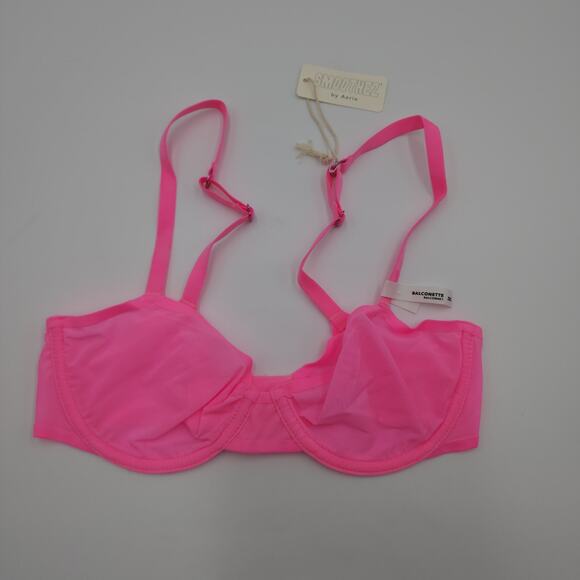 Aerie SMOOTHEZ Unlined Balconette Bra in Pink Size 32C - Picture 1 of 8